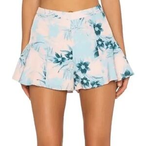 Lovers + Friends Floral Print Shorts - Pink and Blue